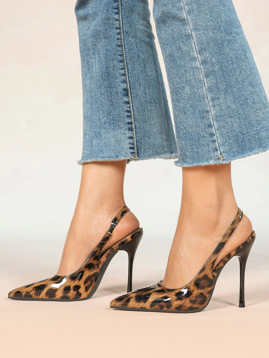 Women's Slingback Pumps Closed Pointed Toe Stiletto Heels Wedding Party Dress Shoes YISHIFAN