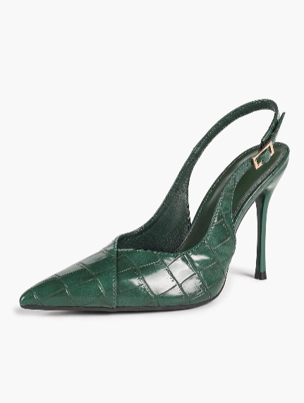 The New Power Heel: Why Green Slingback Pumps Command Attention