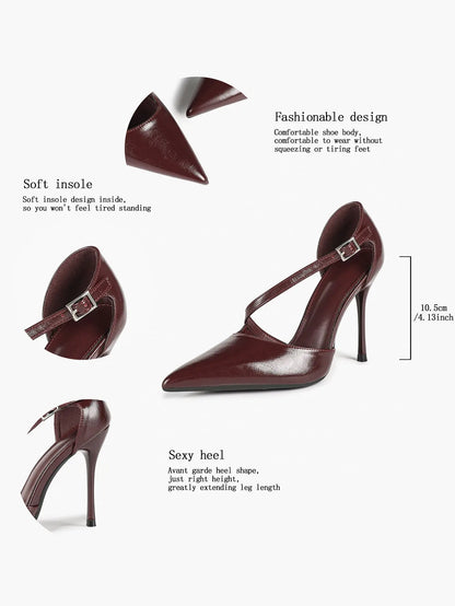 Women‘s Cross-Strap Slingback Stiletto Heels Dress for Wedding Party all day Comfortable YISHIFAN