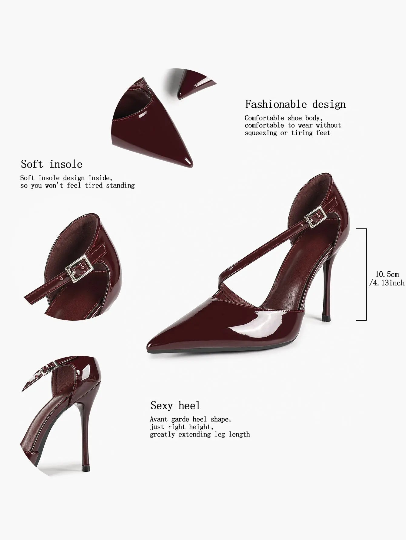 Women‘s Cross-Strap Slingback Stiletto Heels Dress for Wedding Party all day Comfortable YISHIFAN