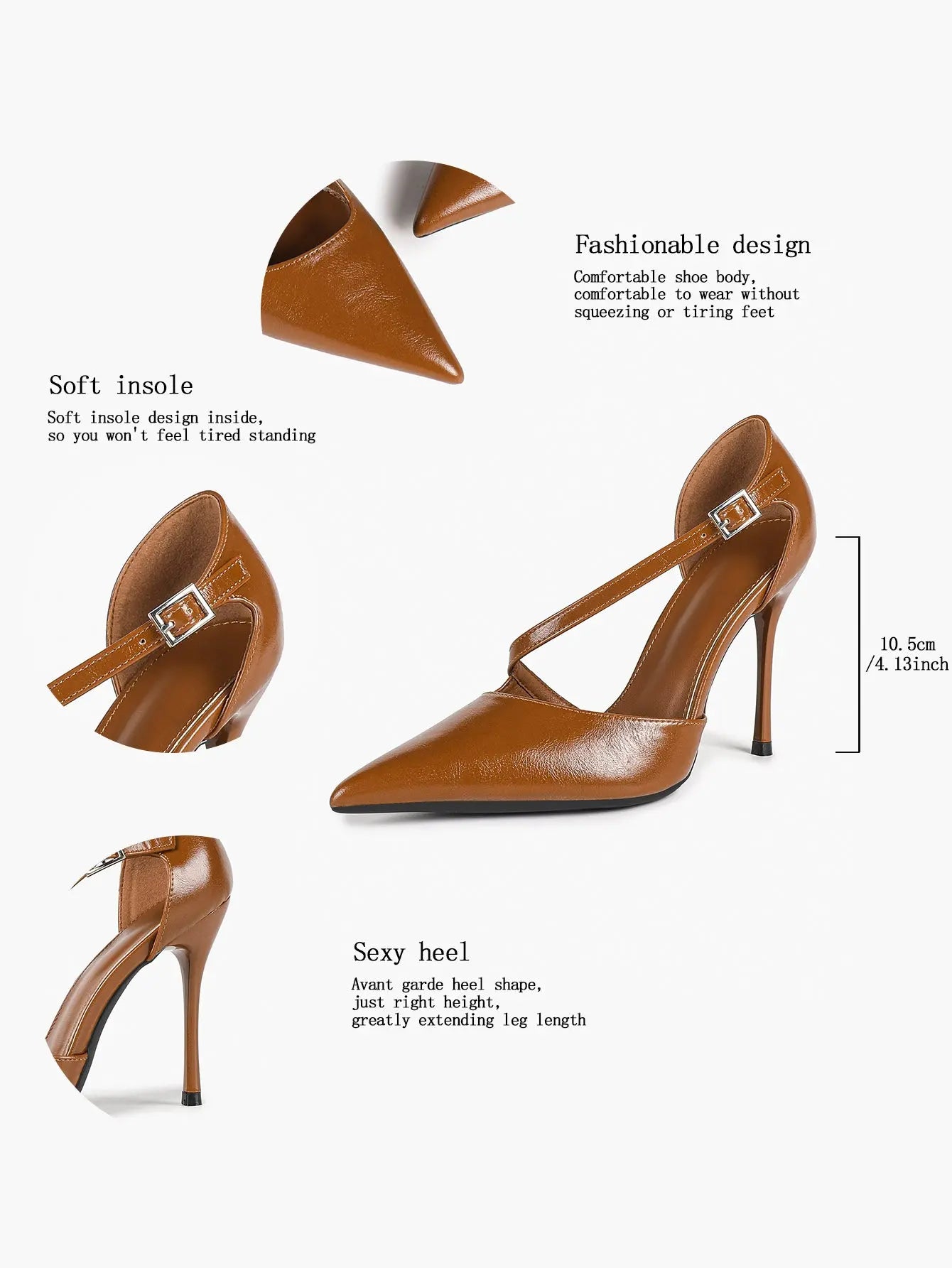 Women‘s Cross-Strap Slingback Stiletto Heels Dress for Wedding Party all day Comfortable YISHIFAN