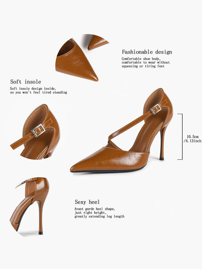 Women‘s Cross-Strap Slingback Stiletto Heels Dress for Wedding Party all day Comfortable YISHIFAN