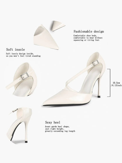 Women‘s Cross-Strap Slingback Stiletto Heels Dress for Wedding Party all day Comfortable YISHIFAN