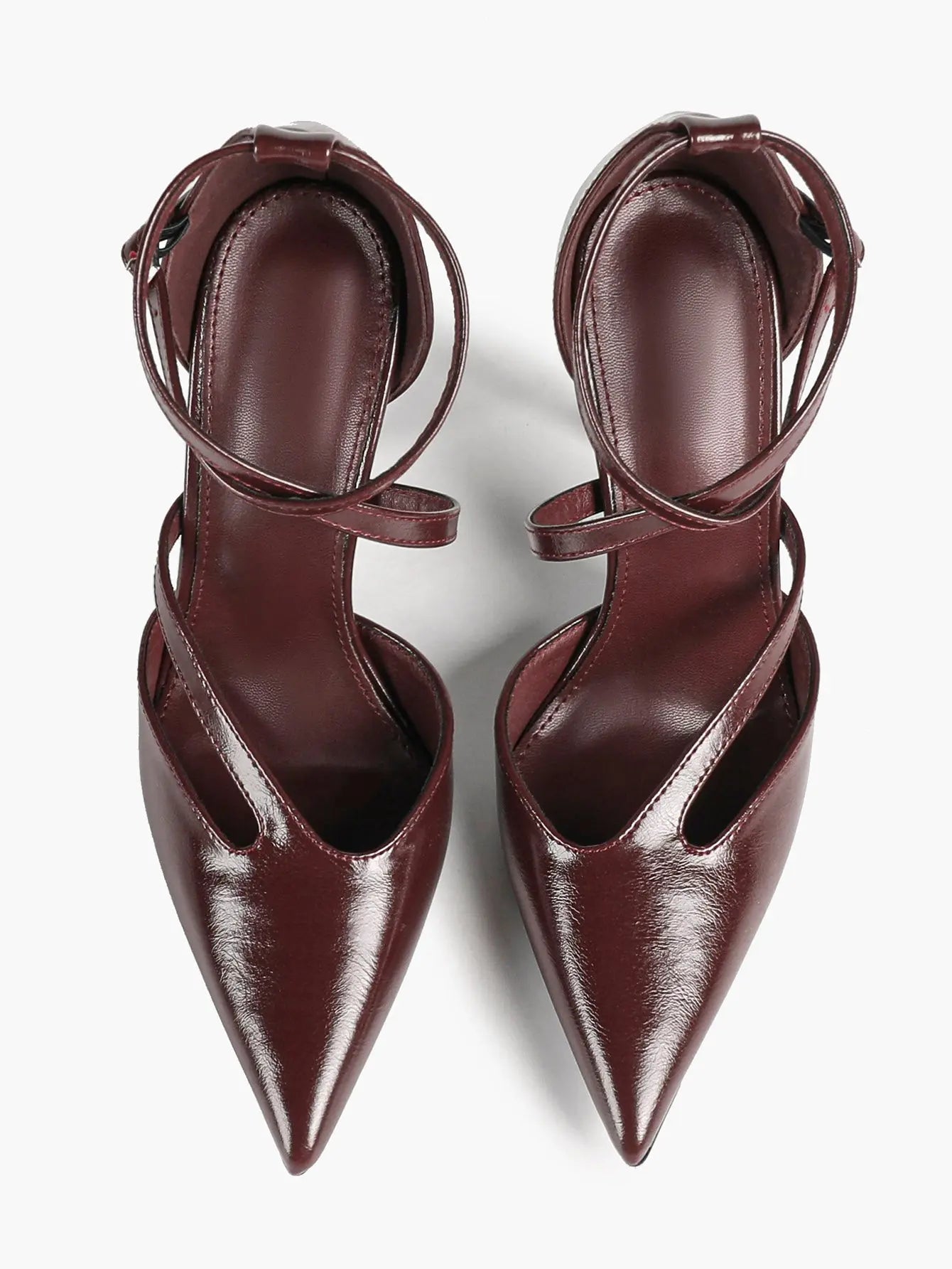 Women's Pointed Toe Stiletto High Heels Glossy Patent Leather Dress Shoes for Party Wedding Office YISHIFAN