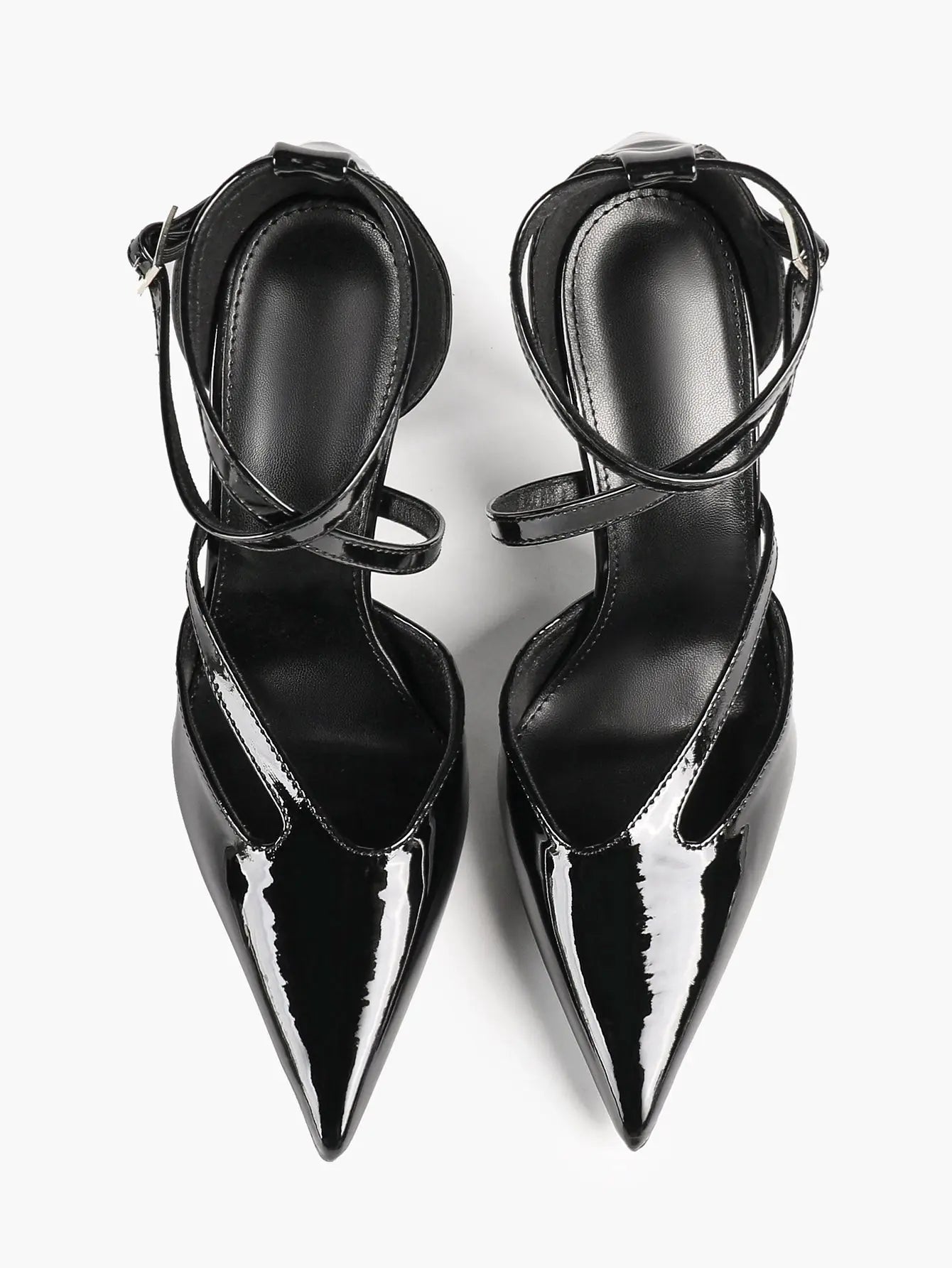 Women's Pointed Toe Stiletto High Heels Glossy Patent Leather Dress Shoes for Party Wedding Office YISHIFAN