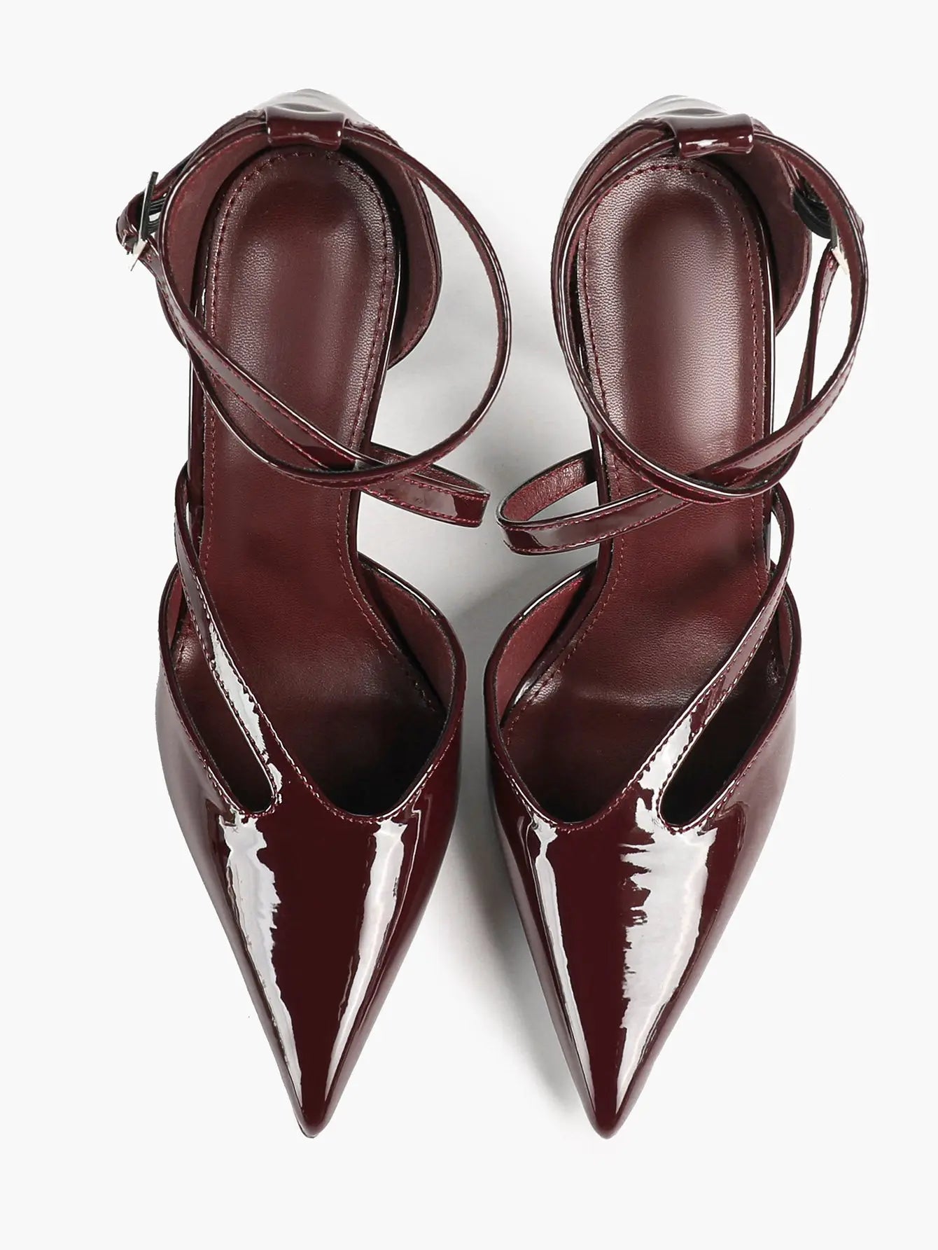 Women's Pointed Toe Stiletto High Heels Glossy Patent Leather Dress Shoes for Party Wedding Office YISHIFAN