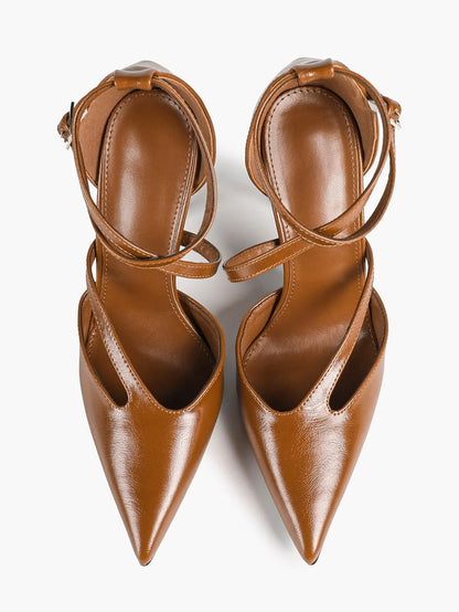Women's Pointed Toe Stiletto High Heels Glossy Patent Leather Dress Shoes for Party Wedding Office YISHIFAN