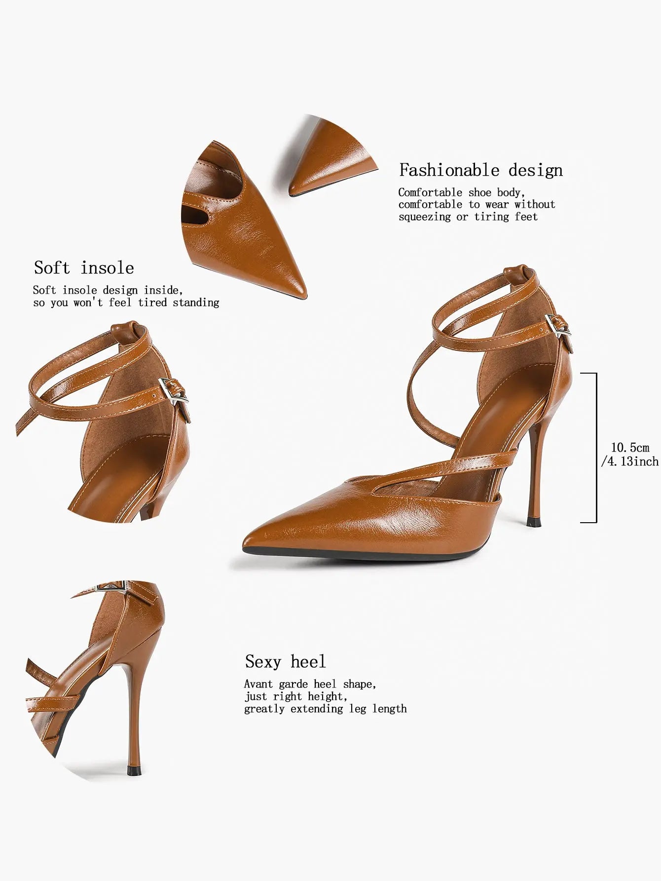 Women's Pointed Toe Stiletto High Heels Glossy Patent Leather Dress Shoes for Party Wedding Office YISHIFAN