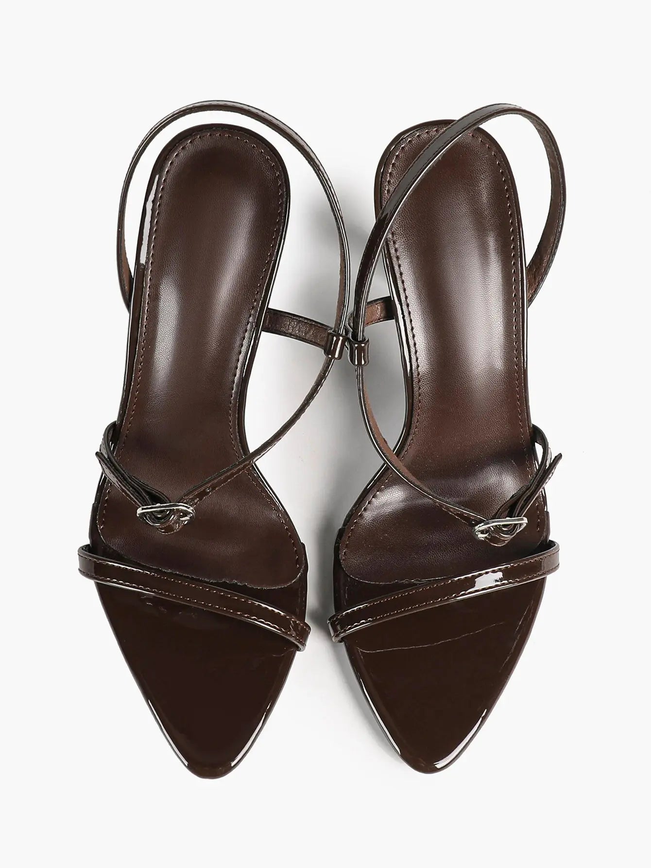 Luxe Pointed-Toe Strappy Slingback Stiletto Heels Minimalist Party Dress Sandals YISHIFAN