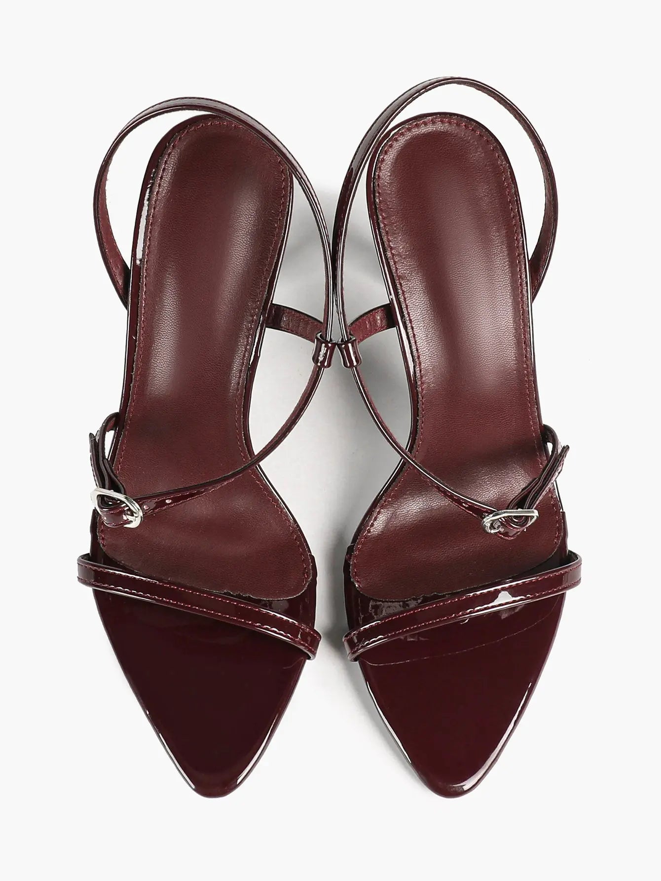 Luxe Pointed-Toe Strappy Slingback Stiletto Heels Minimalist Party Dress Sandals YISHIFAN