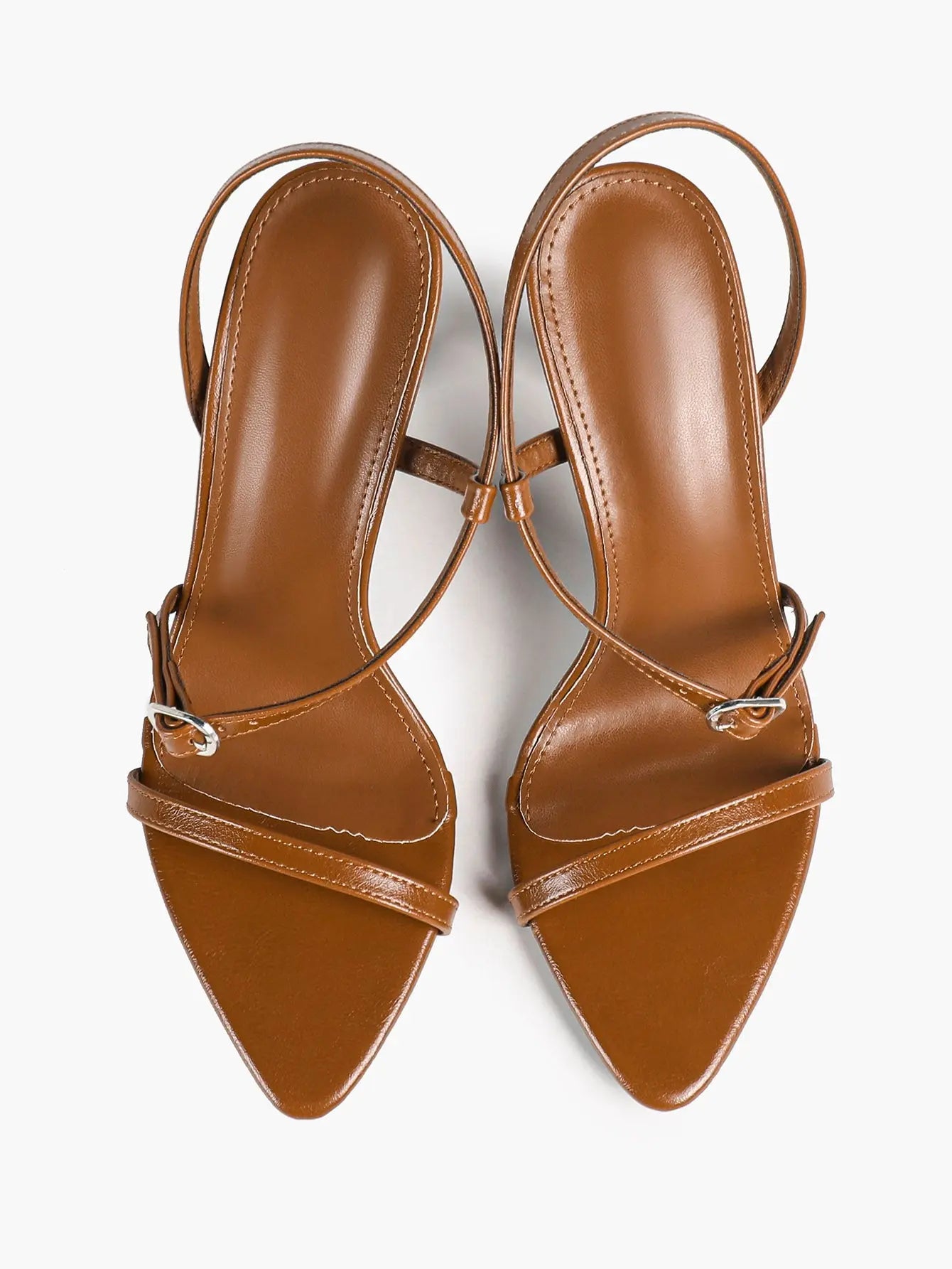 Luxe Pointed-Toe Strappy Slingback Stiletto Heels Minimalist Party Dress Sandals YISHIFAN