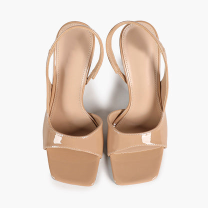 Square Toe Slingback Sandals – Minimalist Stiletto Heels - YISHIFAN