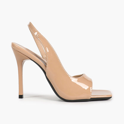 Square Toe Slingback Sandals – Minimalist Stiletto Heels - YISHIFAN