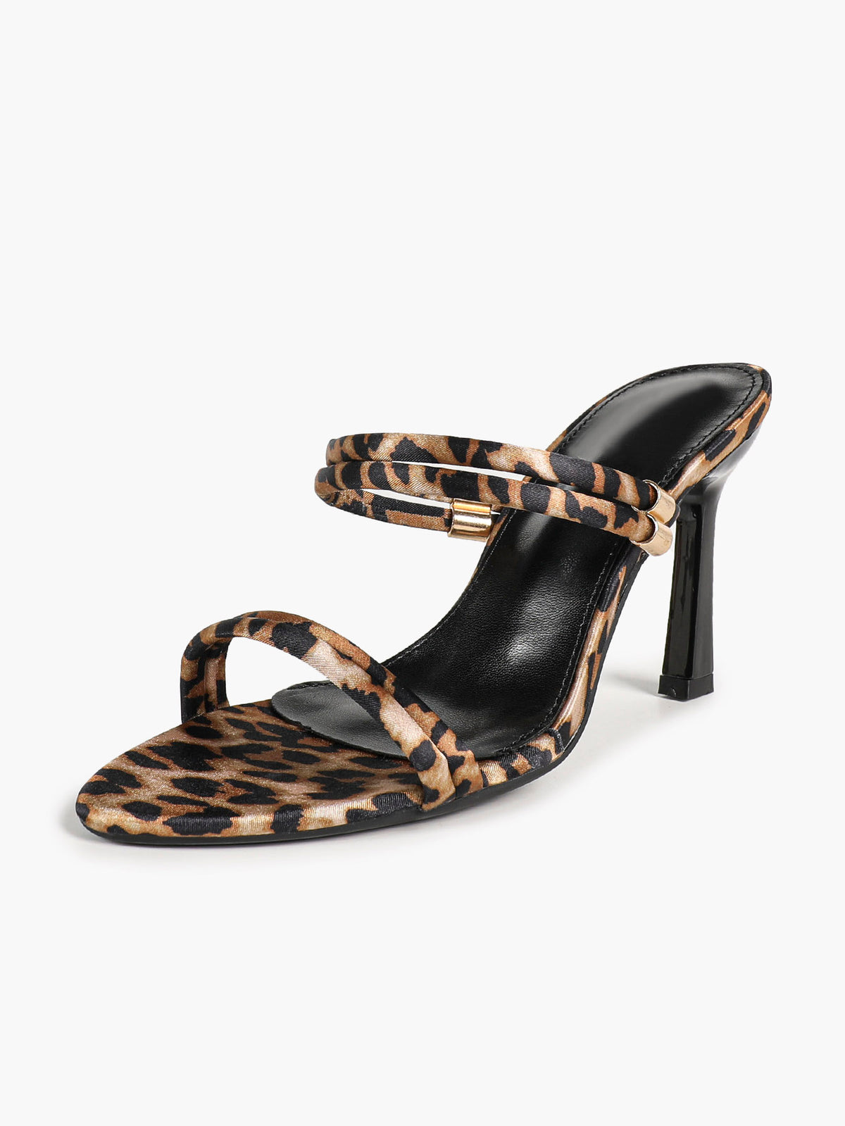 Leopard print mule sandals double-band – hero shot