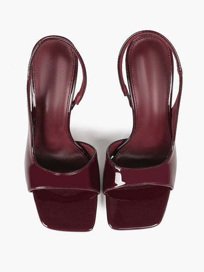 Square Toe Slingback Sandals – Minimalist Stiletto Heels - YISHIFAN