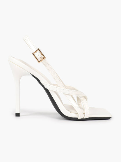 Caramel Slingback Heels Square Toe Stiletto Sandals Sexy Stylish for Date Party Business - YISHIFAN