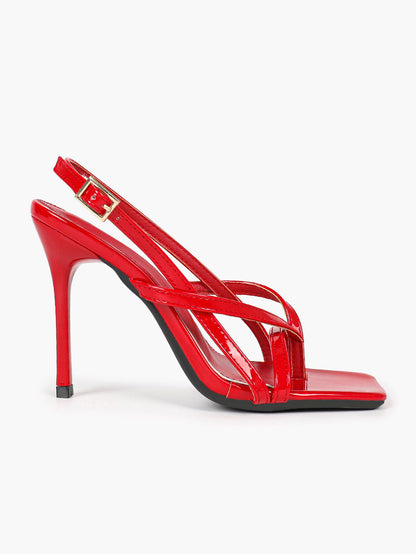 Caramel Slingback Heels Square Toe Stiletto Sandals Sexy Stylish for Date Party Business - YISHIFAN