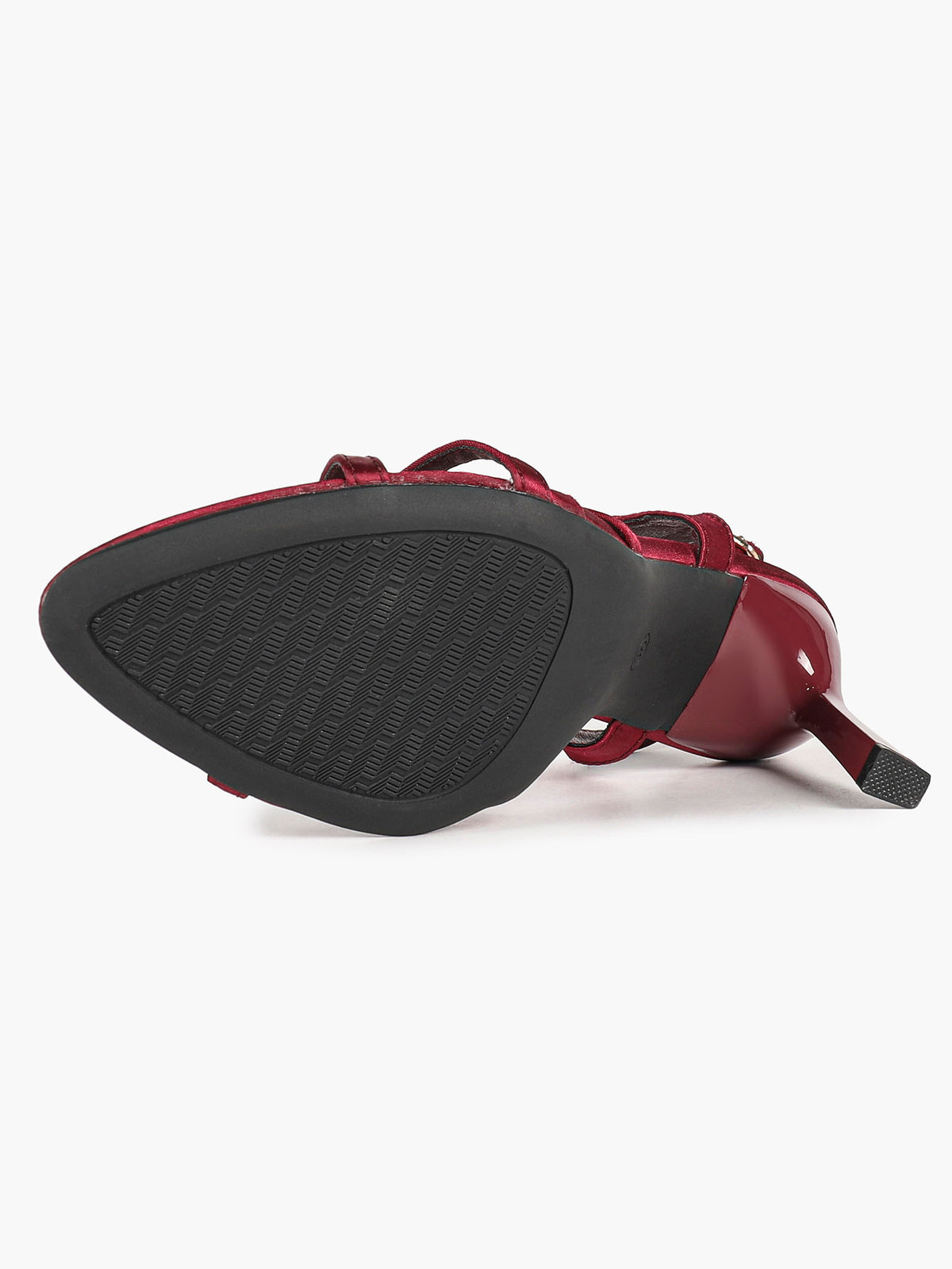 Burgundy slingback sandals – padded insole and sole view