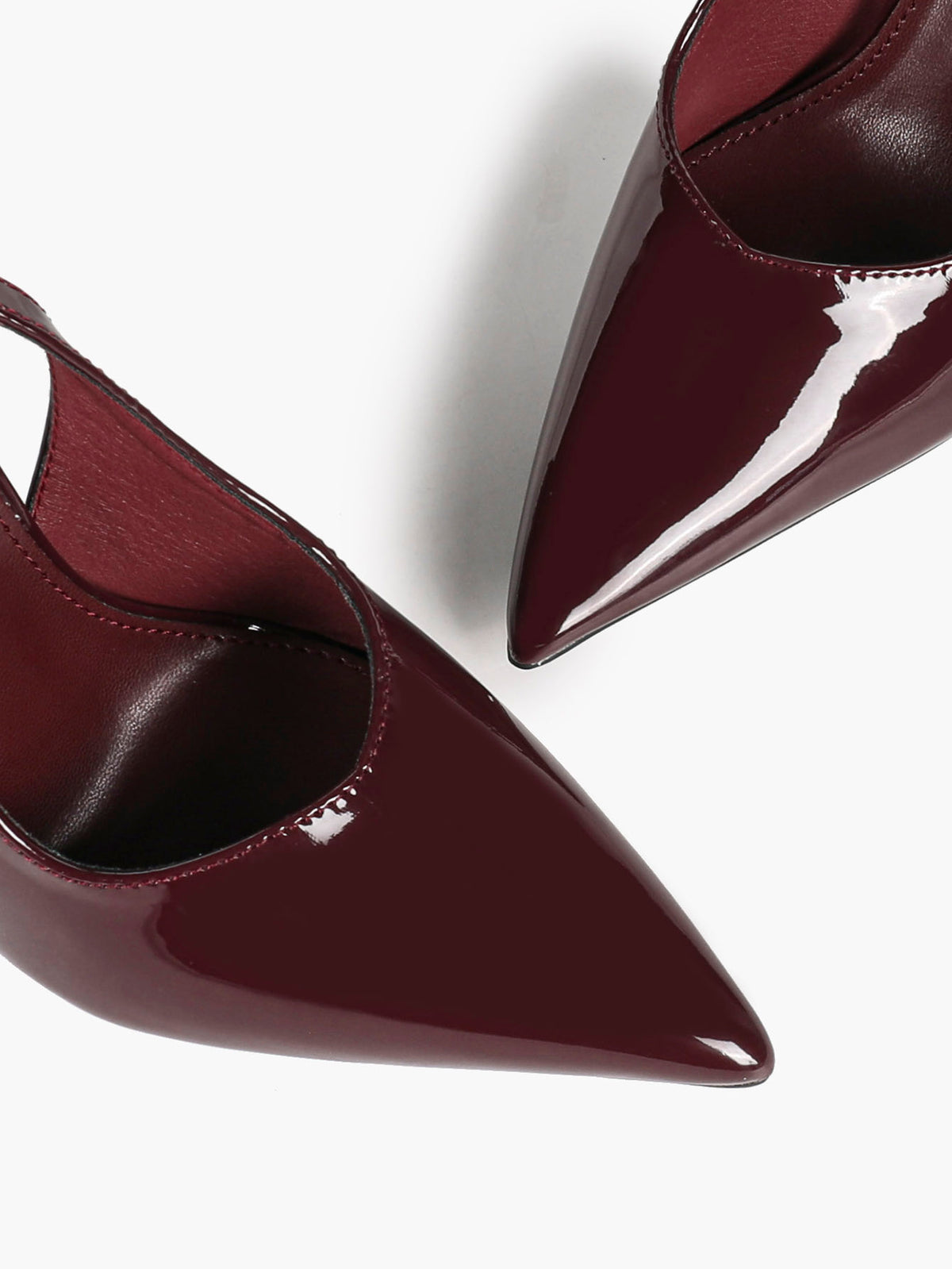 Burgundy Lace Up Stilettos - Pointed Toe Chic and Sexy Shoes for Evening or Party