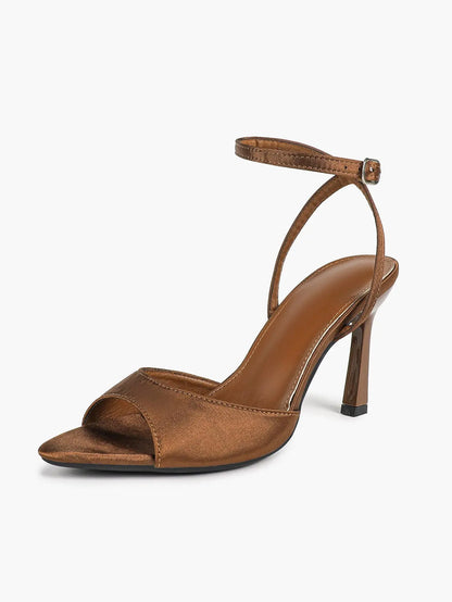 Comfortable Toe Stiletto Heels with Ankle Strap Wedding Party Dress Sandals YISHIFAN
