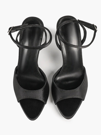 Comfortable Toe Stiletto Heels with Ankle Strap Wedding Party Dress Sandals YISHIFAN