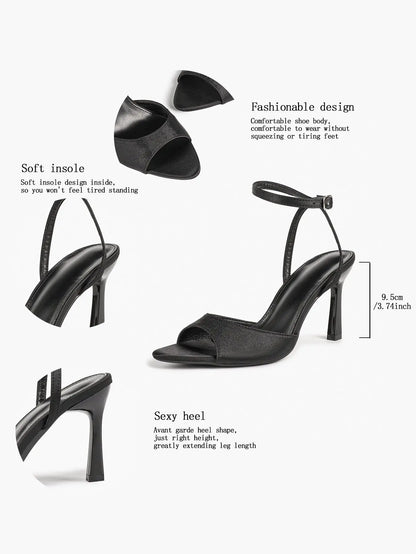 Comfortable Toe Stiletto Heels with Ankle Strap Wedding Party Dress Sandals YISHIFAN