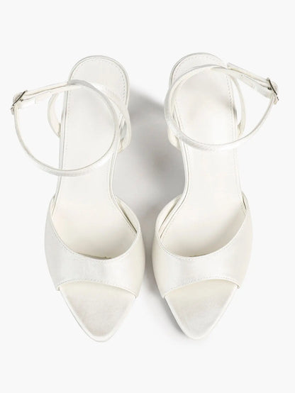 Comfortable Toe Stiletto Heels with Ankle Strap Wedding Party Dress Sandals YISHIFAN
