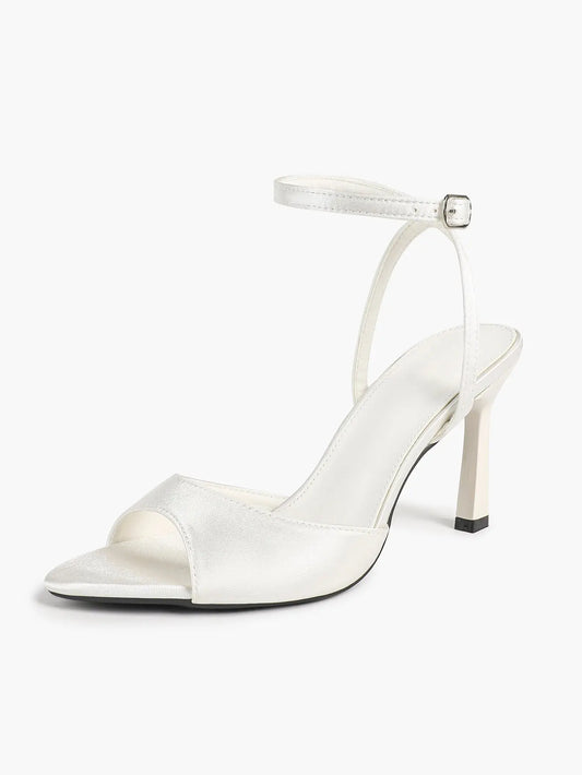 Comfortable Toe Stiletto Heels with Ankle Strap Wedding Party Dress Sandals YISHIFAN