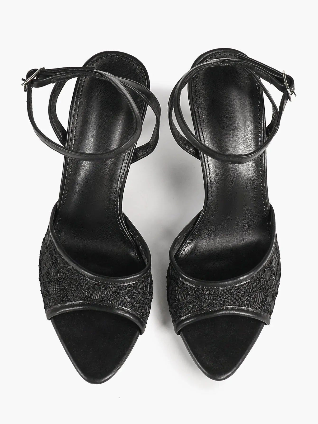 Elegant Lace Peep-Toe Stiletto Heels High Heel Wedding Party Dress Sandals YISHIFAN