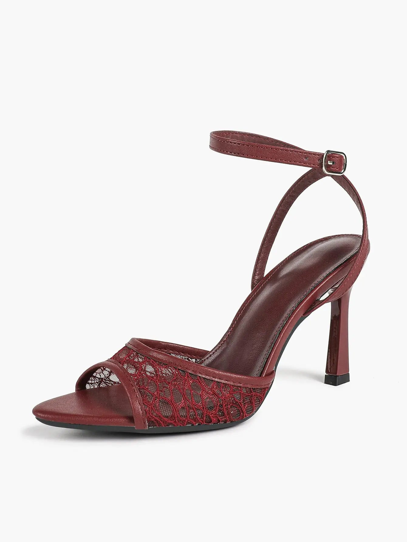 Elegant Lace Peep-Toe Stiletto Heels High Heel Wedding Party Dress Sandals YISHIFAN