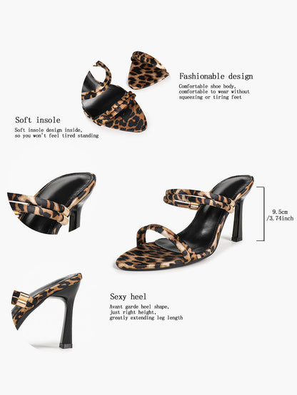 Leopard mule sandals features – soft insole and 9.5cm heel guide
