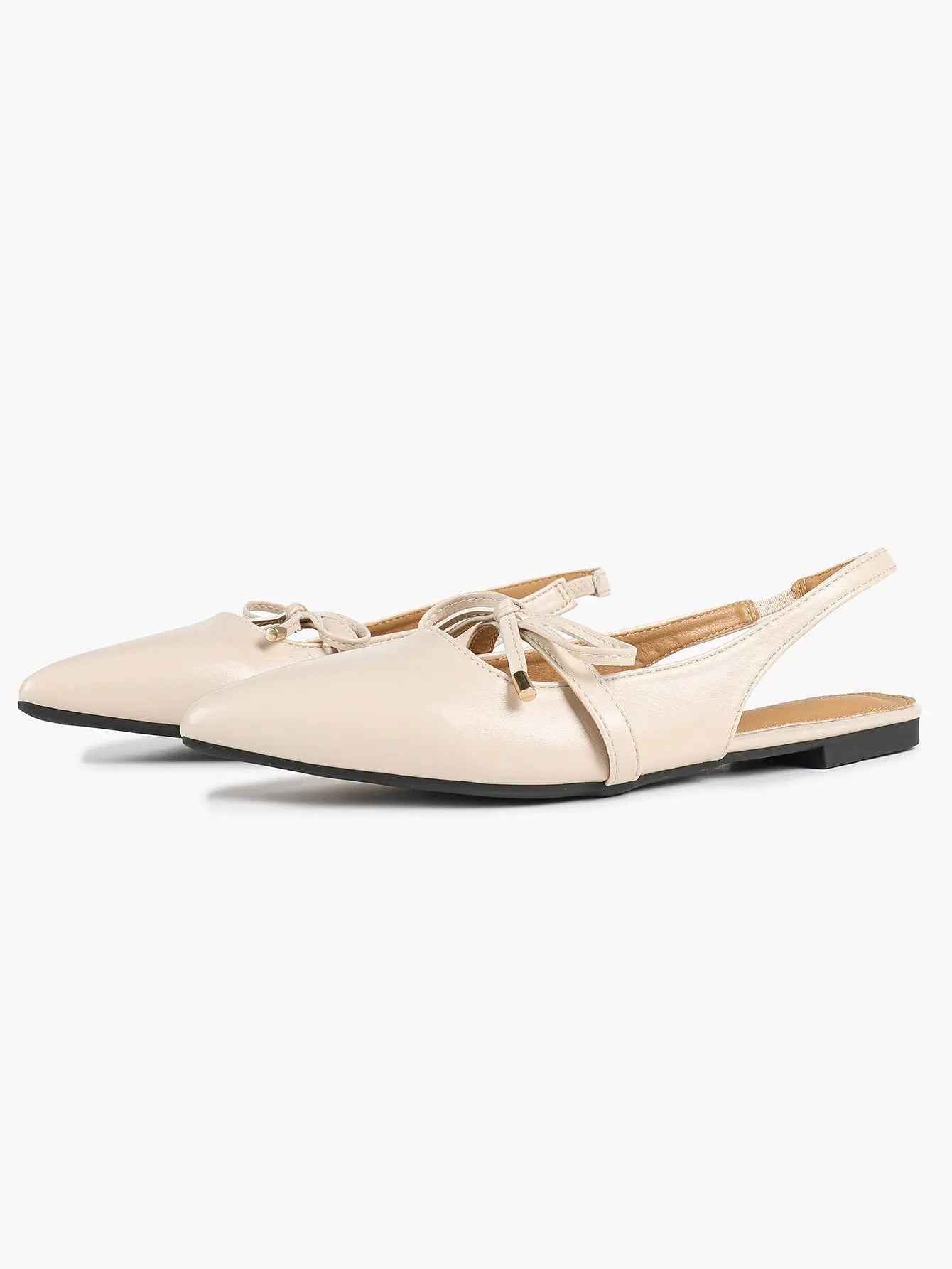 Women's Slingback Dress Pointed Toe Ballet Flat Shoes with Bowknot Buckle Strap Dressy Flats YISHIFAN