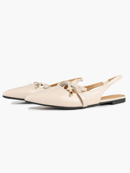 Women's Slingback Dress Pointed Toe Ballet Flat Shoes with Bowknot Buckle Strap Dressy Flats YISHIFAN