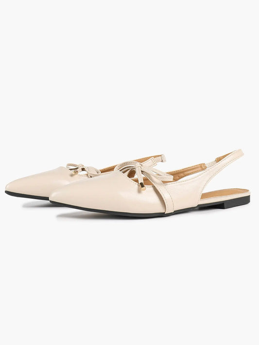 Women's Slingback Dress Pointed Toe Ballet Flat Shoes with Bowknot Buckle Strap Dressy Flats YISHIFAN