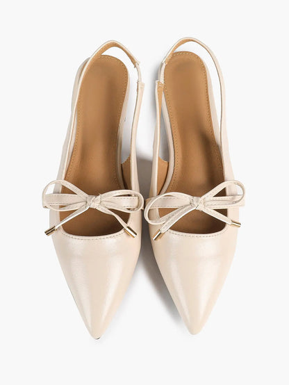 Women's Slingback Dress Pointed Toe Ballet Flat Shoes with Bowknot Buckle Strap Dressy Flats YISHIFAN