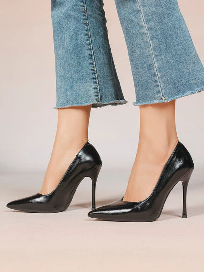 Women's Closed Pointed Toe Classic Stiletto Heels for Wedding Party Evening Dress Shoes YISHIFAN