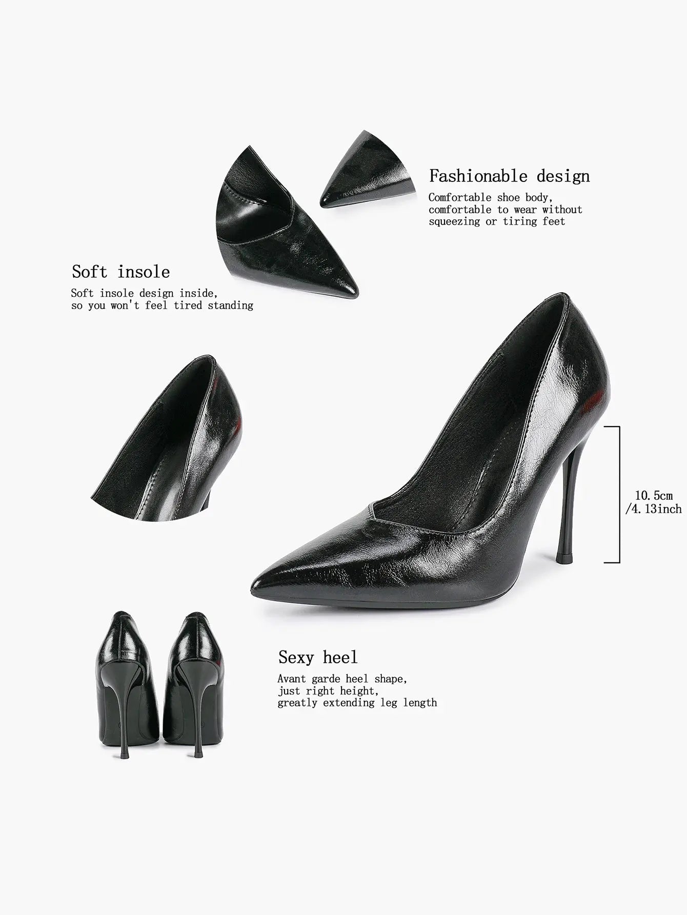 Women's Closed Pointed Toe Classic Stiletto Heels for Wedding Party Evening Dress Shoes YISHIFAN