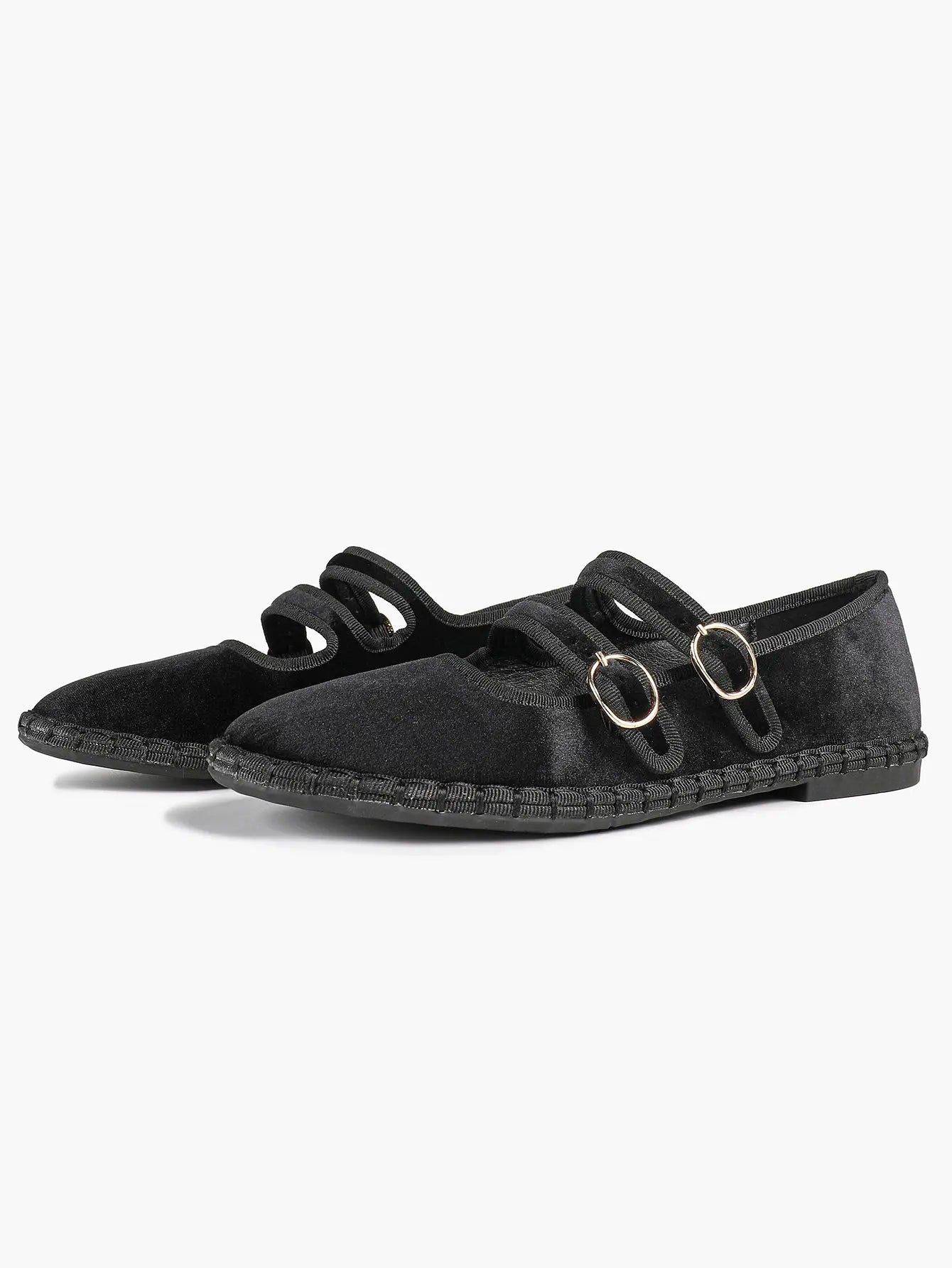 Women's Pink Suede Ballet Flats with Double Gold Buckle Cloud Comfort Insole for Casual Chic Everyday Shoes YISHIFAN