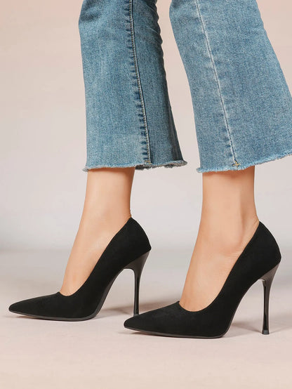 Women's Closed Pointed Toe Classic Stiletto Heels for Wedding Party Evening Dress Shoes YISHIFAN