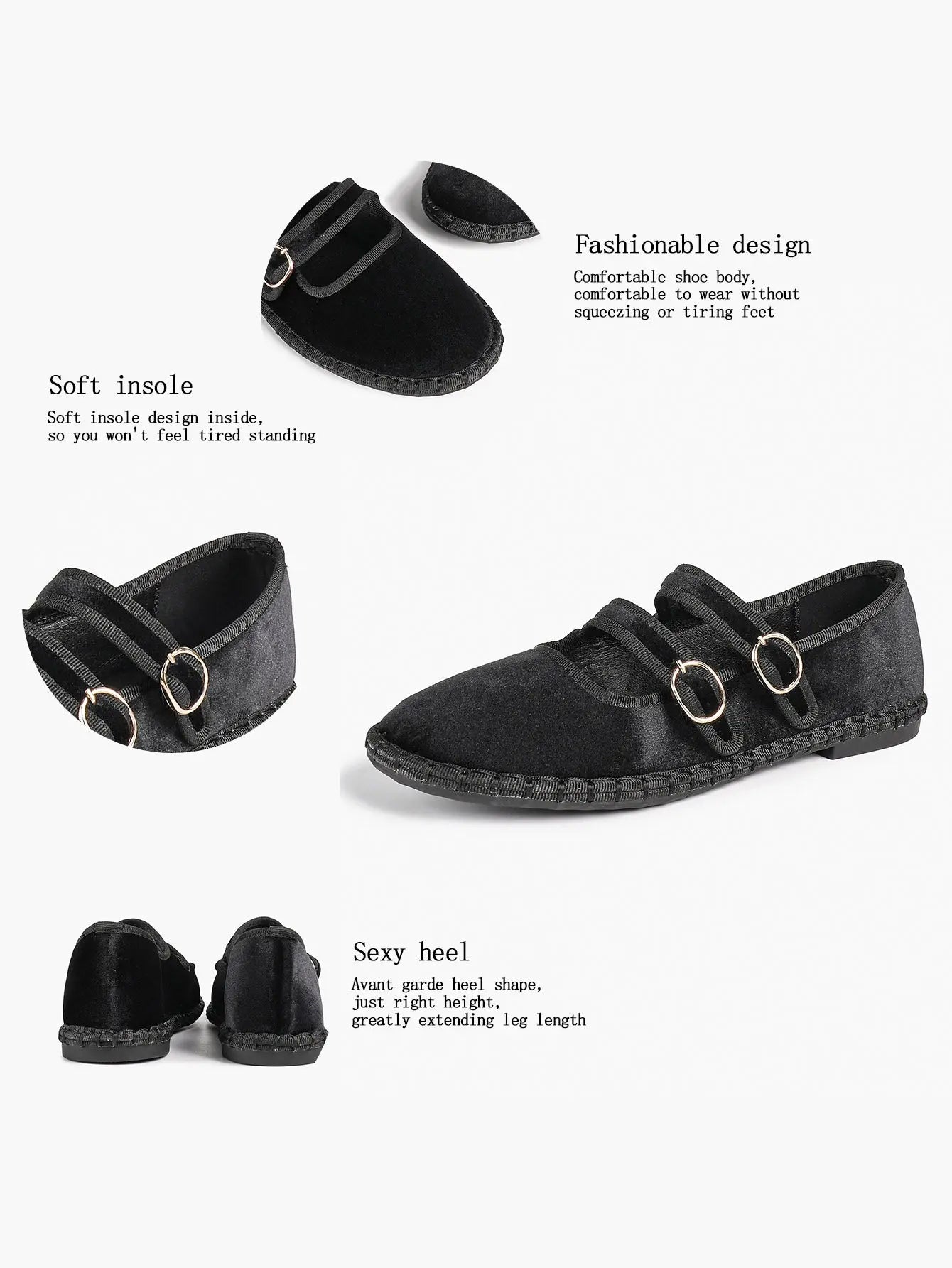 Women's Pink Suede Ballet Flats with Double Gold Buckle Cloud Comfort Insole for Casual Chic Everyday Shoes YISHIFAN