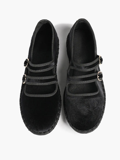Women's Pink Suede Ballet Flats with Double Gold Buckle Cloud Comfort Insole for Casual Chic Everyday Shoes YISHIFAN