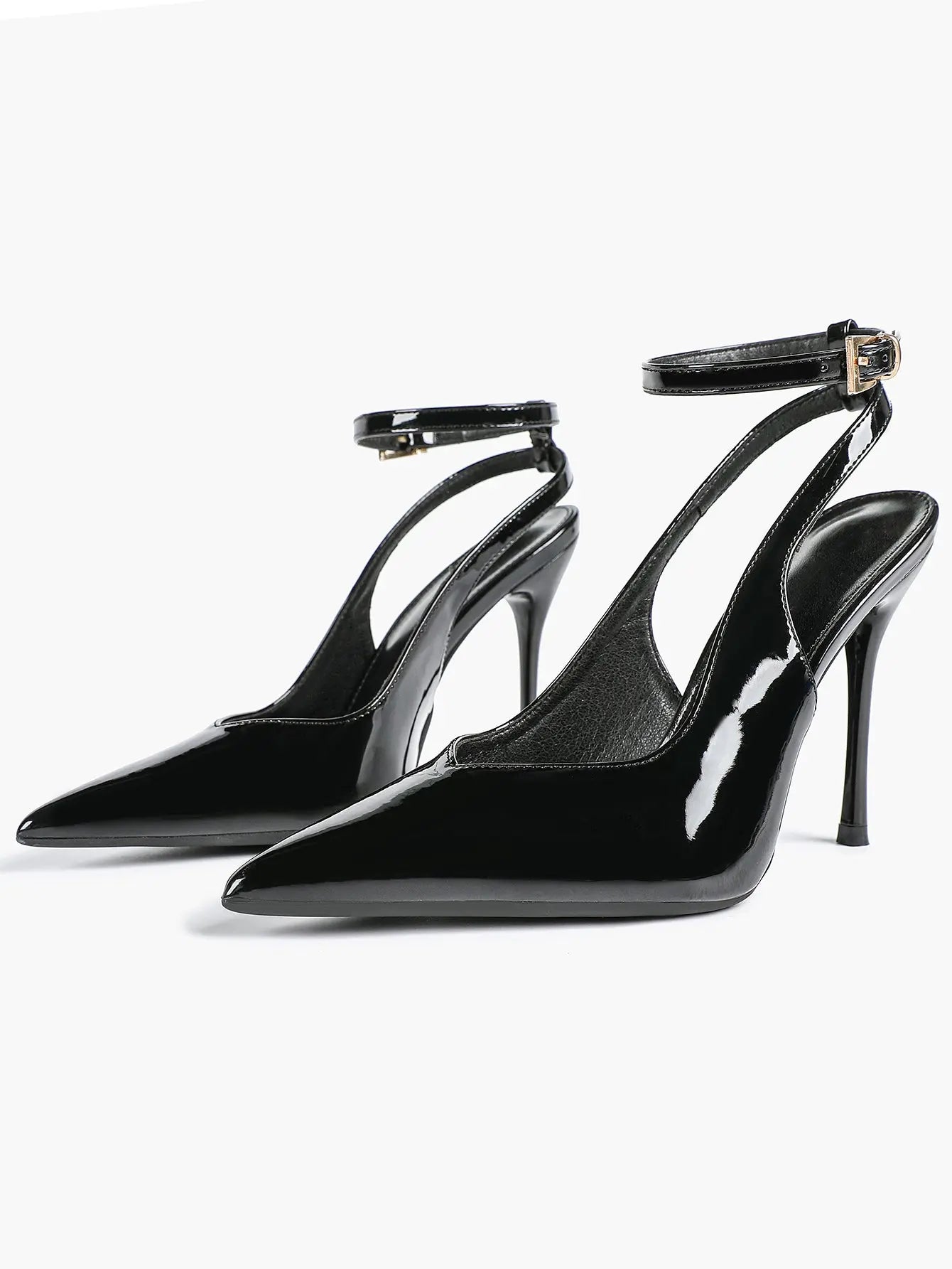 Women's Dark Brown Ankle Strap Pointed Toe High-Heel Sandals Wedding Party Evening Dress Shoes YISHIFAN