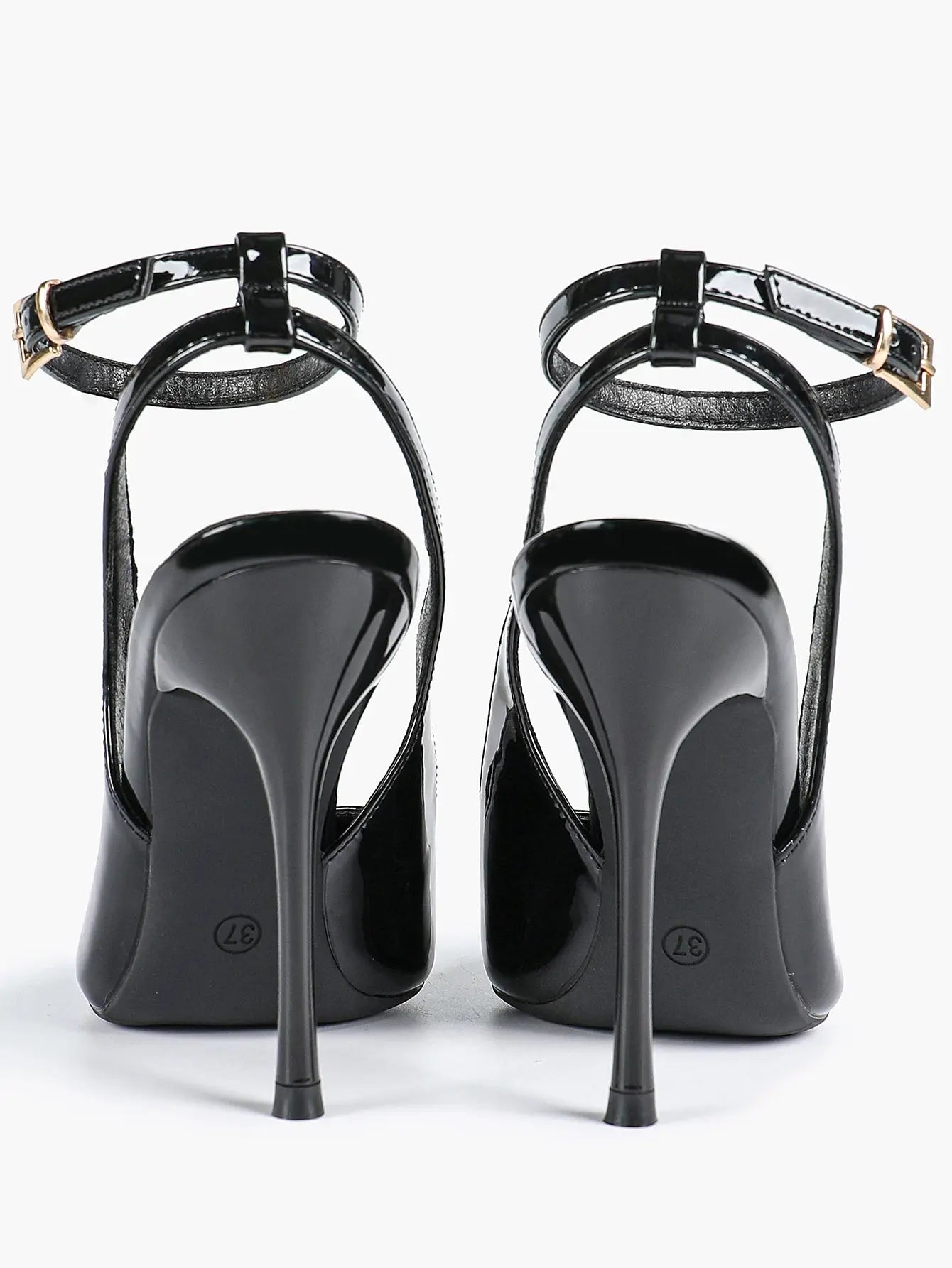 Women's Dark Brown Ankle Strap Pointed Toe High-Heel Sandals Wedding Party Evening Dress Shoes YISHIFAN