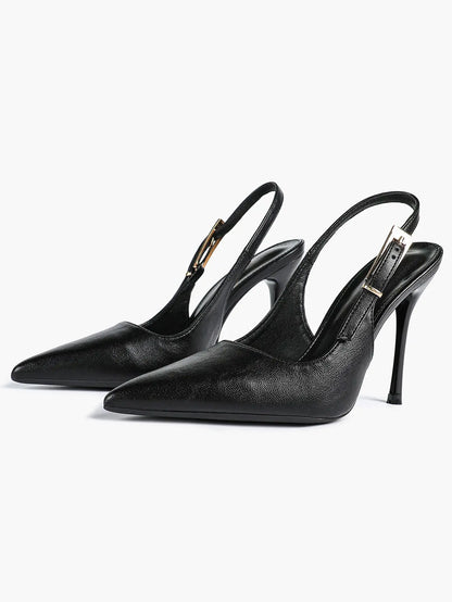 Women's Green Stone High-Heel Sandals Pointed Toe Slingback Stiletto Heels Wedding Party Evening Dress Shoes YISHIFAN