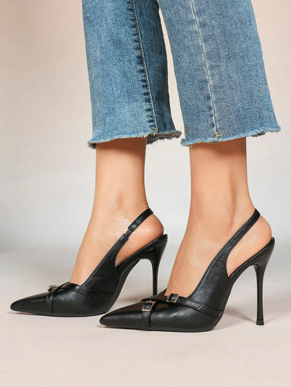 Women's Wine Red Patent Leather High-Heel Pointed Toe Ankle Strap Stiletto Heels Wedding Party Dress Shoes YISHIFAN