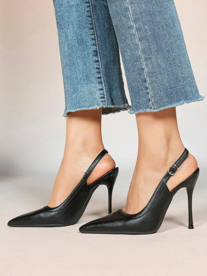 Women's High-Heel Sandals Closed Pointed Toe Slingback Stiletto Heels for Wedding Party YISHIFAN