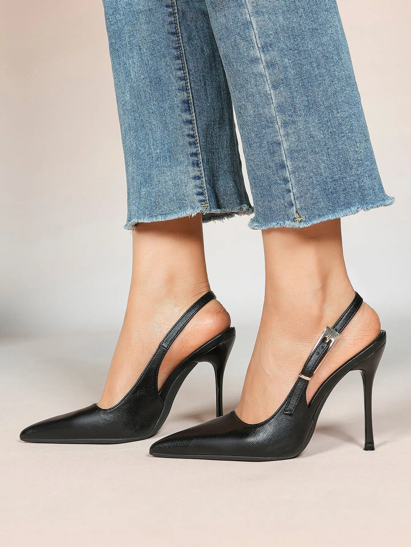 Women's Green Stone High-Heel Sandals Pointed Toe Slingback Stiletto Heels Wedding Party Evening Dress Shoes YISHIFAN