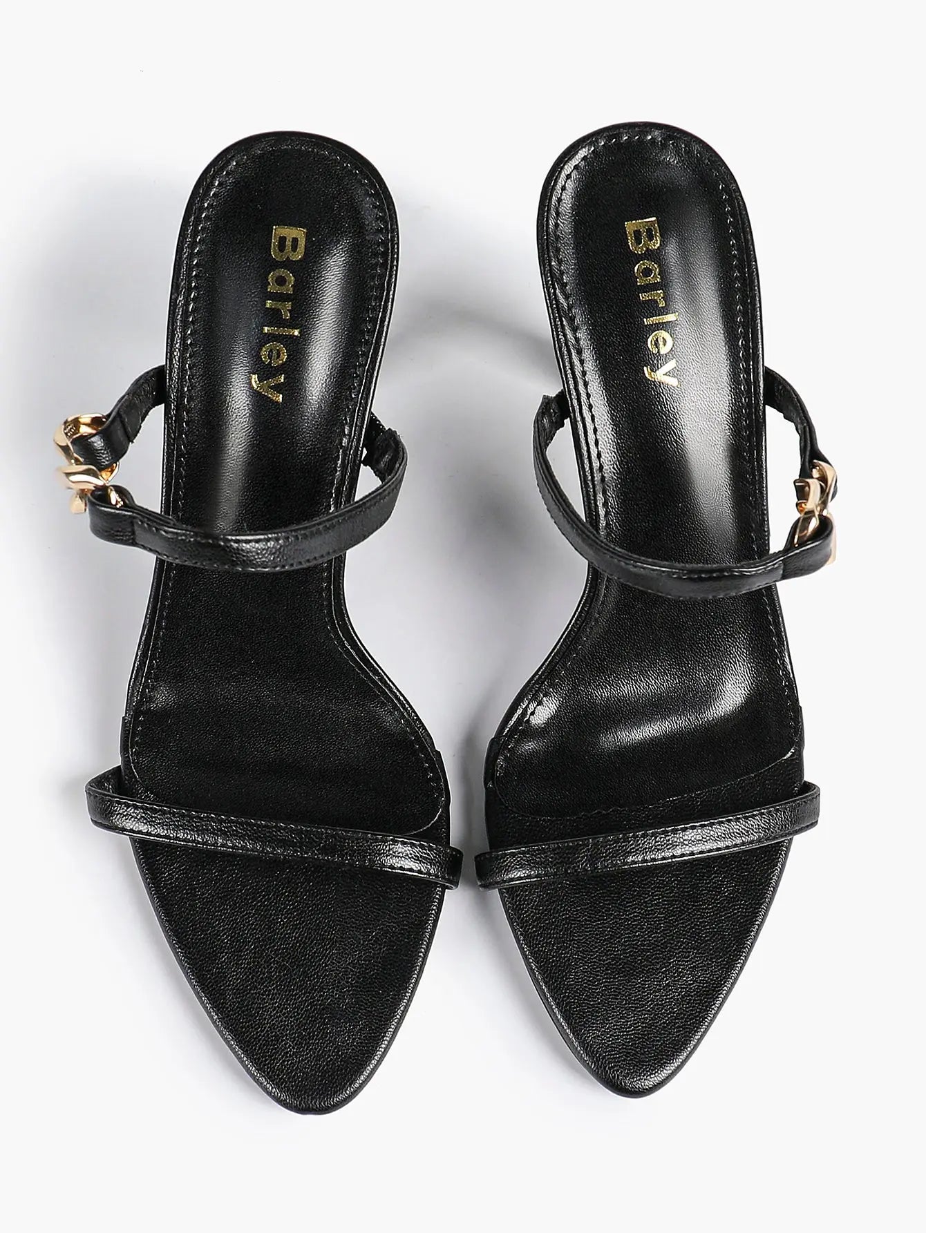 Women's Black High-Heel Sandals Opened Pointed Toe Ankle Strap Stiletto Heels Wedding Party Office Dress Shoes YISHIFAN