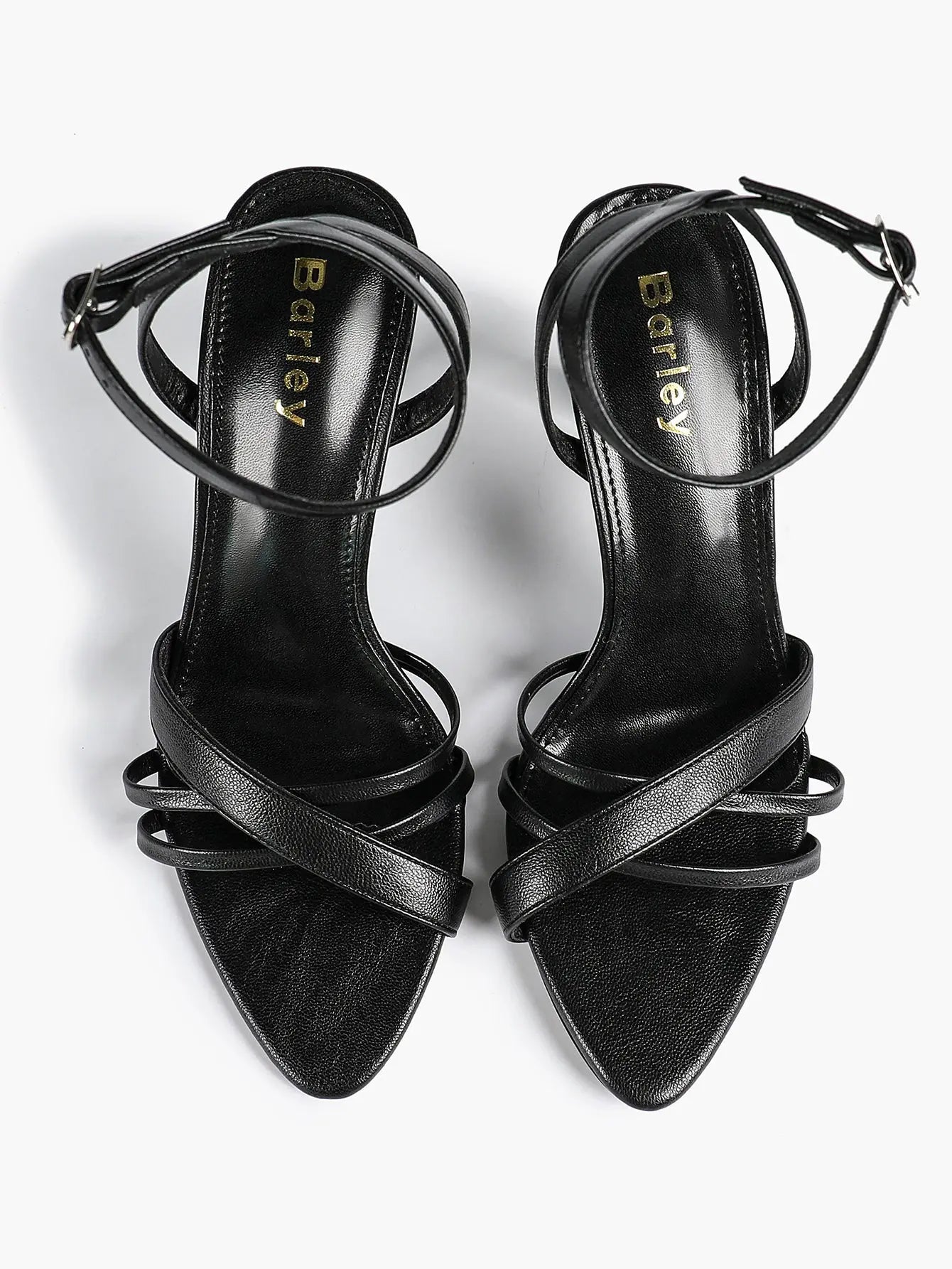 Brown Leather High-Heel Sandals  Cross Strap Stiletto Heels Wedding Party Dress Shoes YISHIFAN