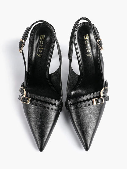 Women's High-Heel Sandals Closed Pointed Toe Slingback Heels Ankle Strap Stiletto Heels Elegant YISHIFAN